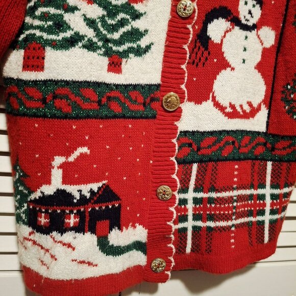 Nutcracker Womens Small Christmas Cardigan Sweater Snowman Ugly Sweater Snowman - Picture 6 of 7